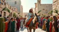 jesus rides donkey triumphantly