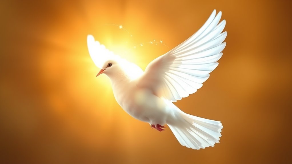 dove and fire symbols