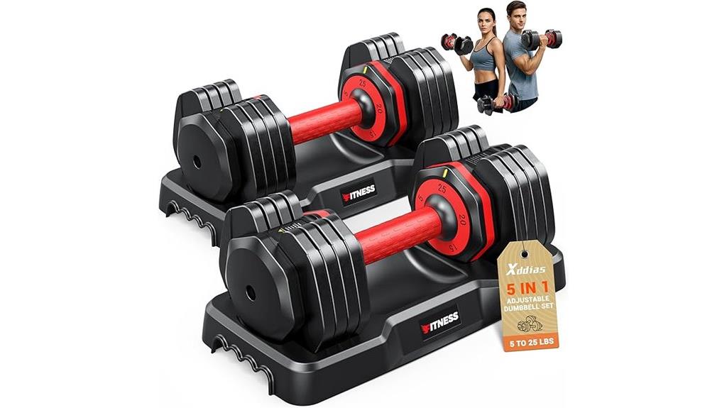 adjustable dumbbell set