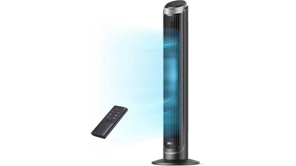 bedroom tower fan with remote