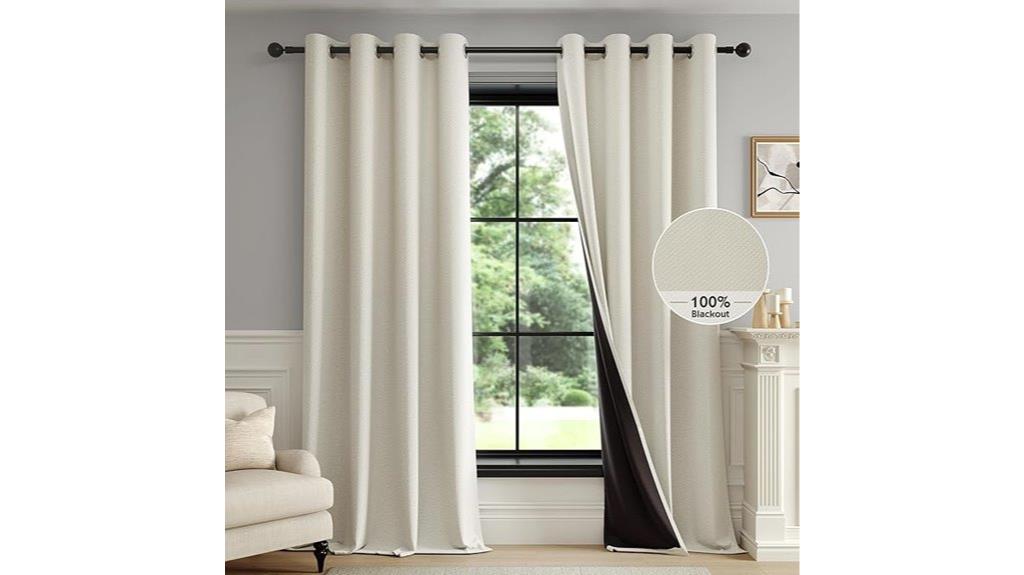 beige thermal insulated curtains