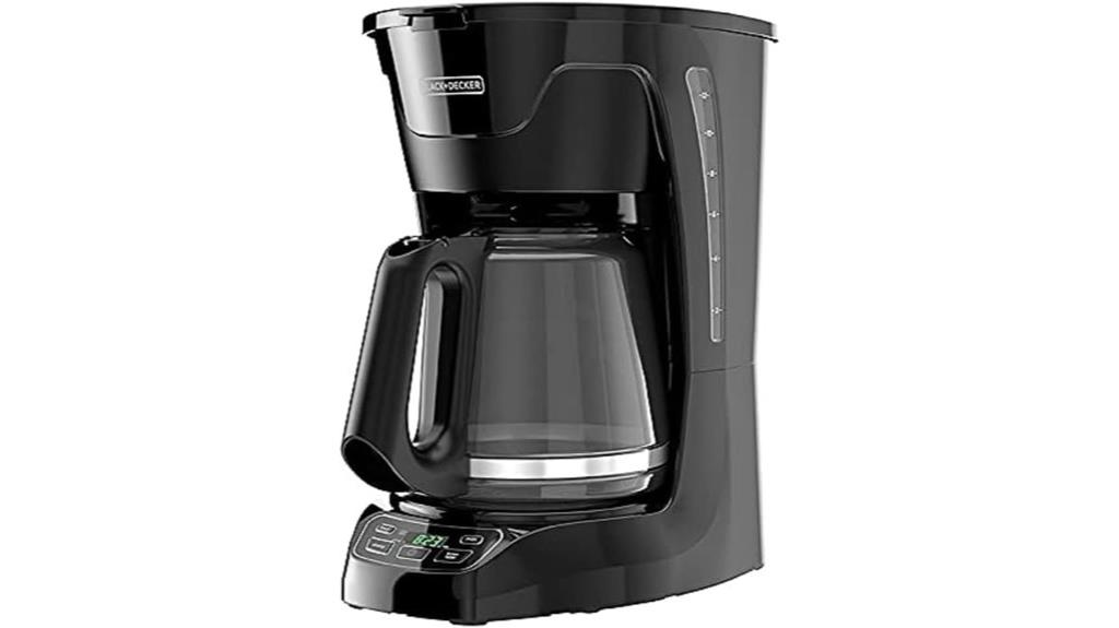 black programmable coffee maker