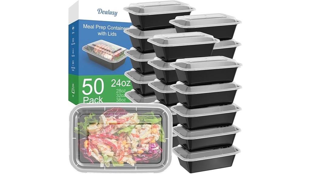 fifty reusable 24 ounce containers