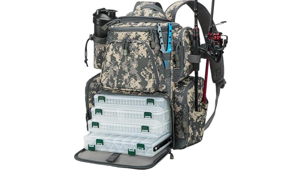 fishing tackle backpack with trays