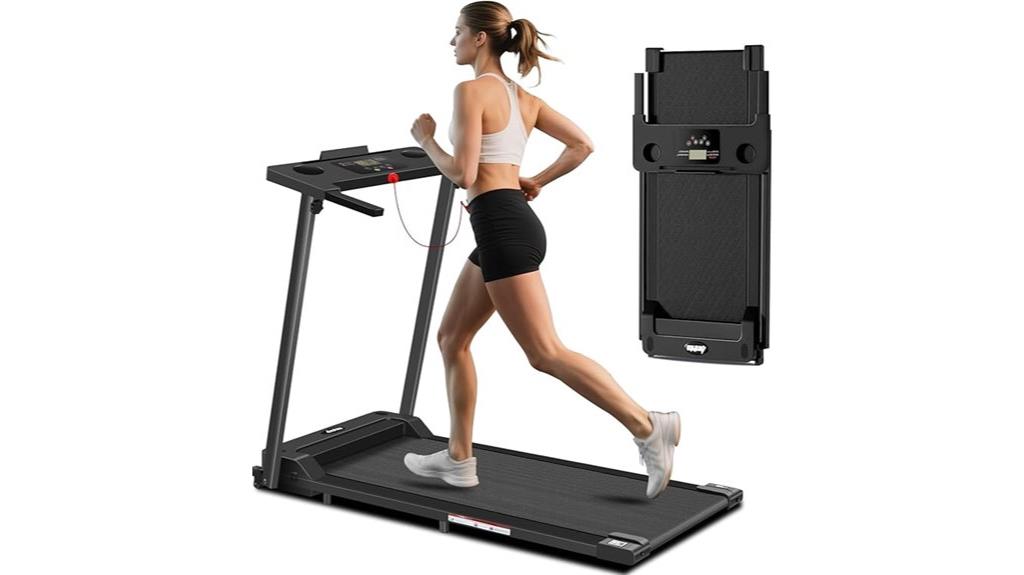 foldable home treadmill with leds