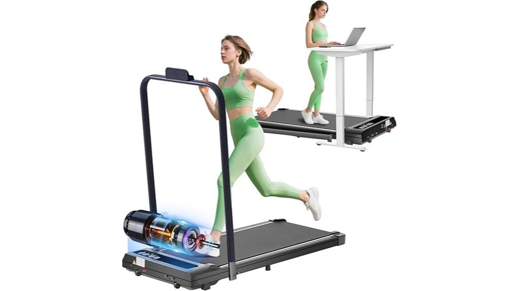 foldable treadmill with handle