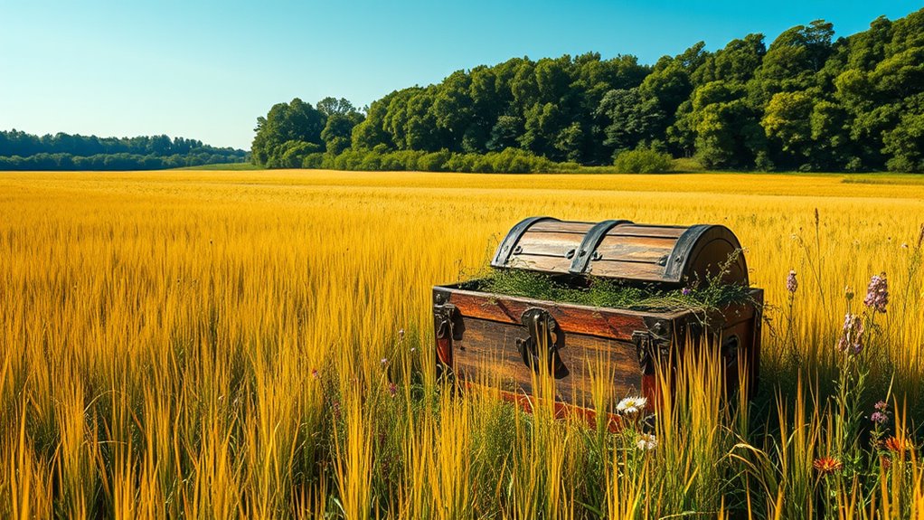 hidden treasure in field