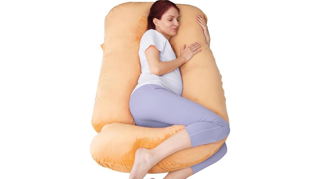 large brown u shaped pillow