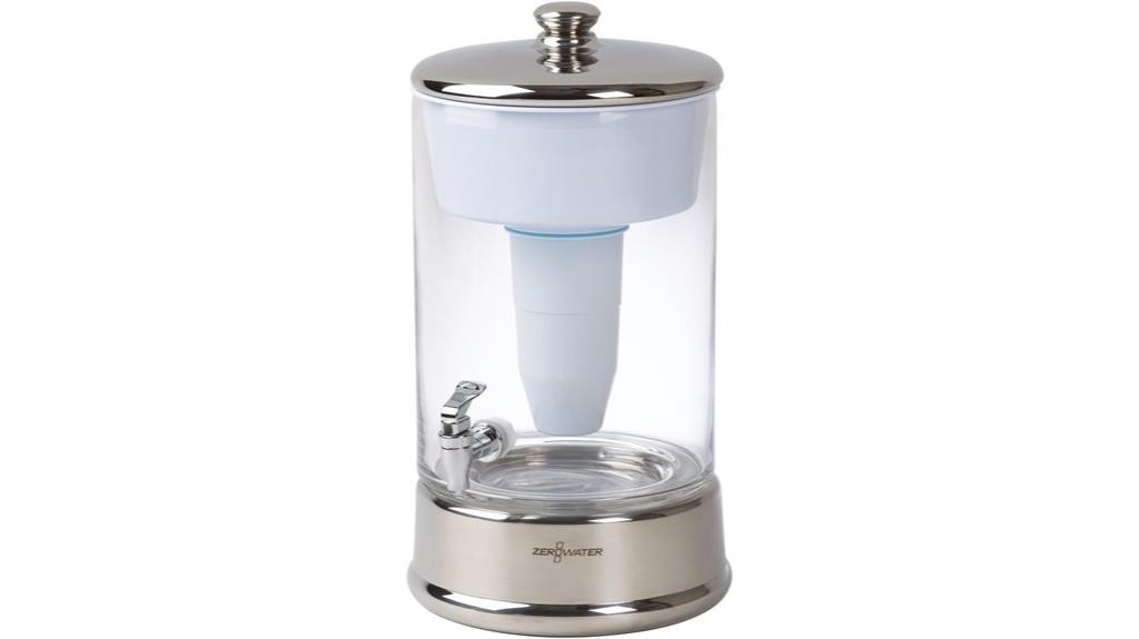 large glass water dispenser