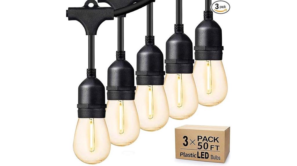 long outdoor string lighting