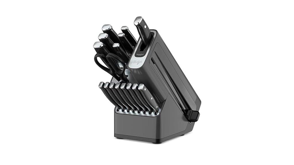 ninja knife set with sharpener