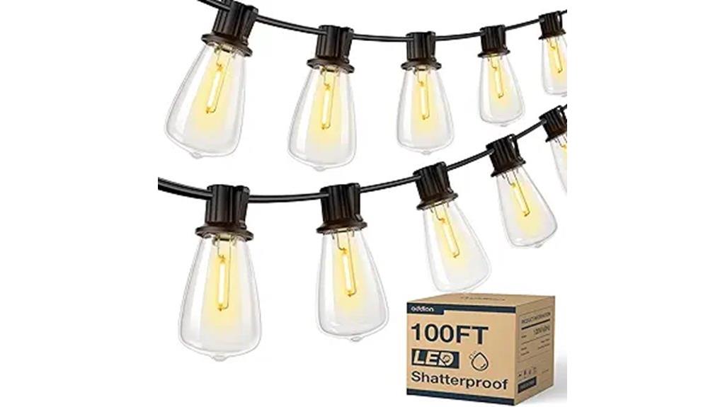 outdoor 100ft shatterproof string lights