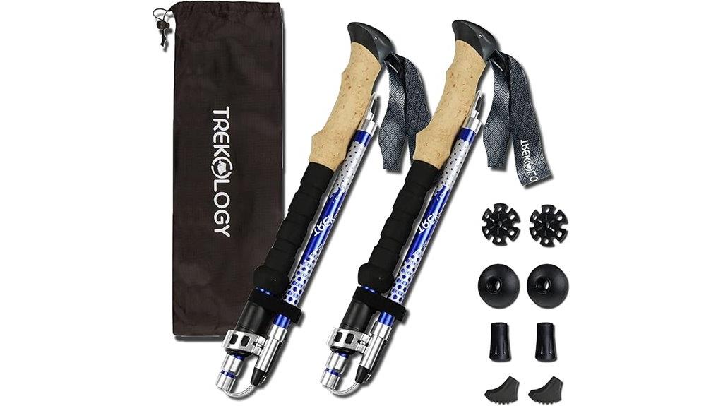 portable adjustable trekking poles
