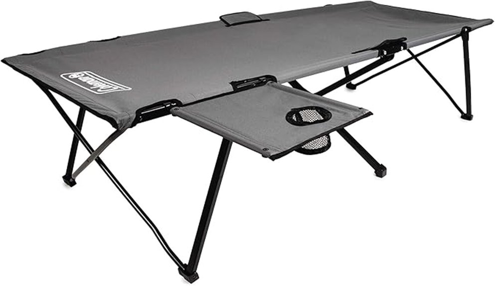 portable cot with side table