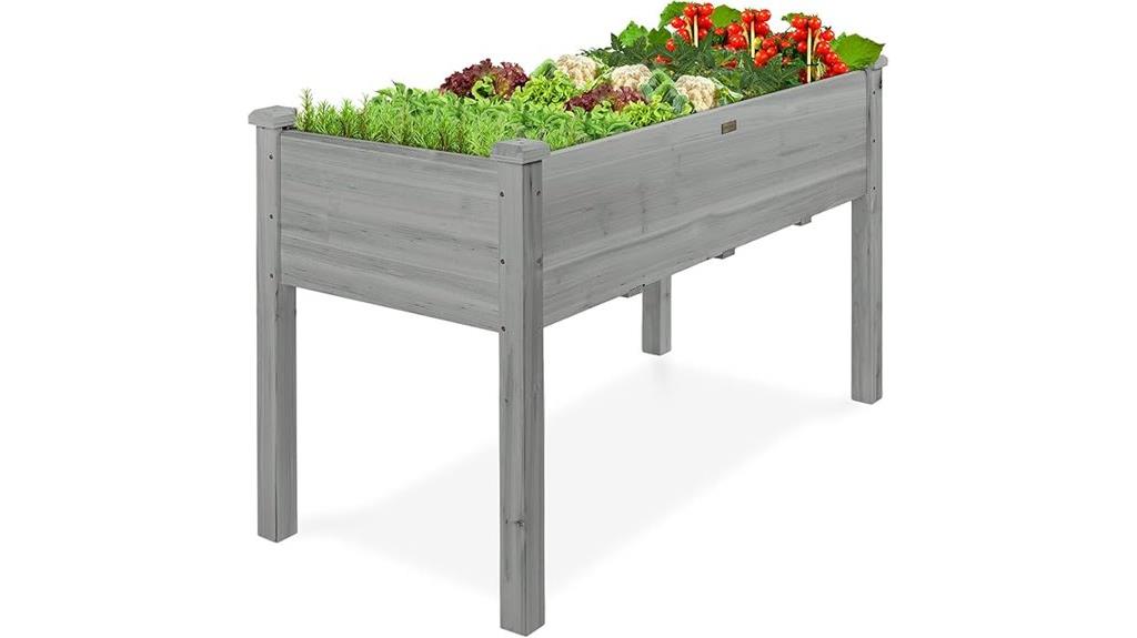 raised garden bed with caps