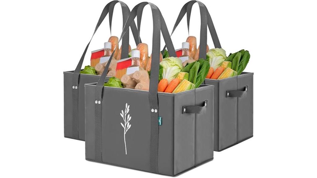reusable green grocery bags