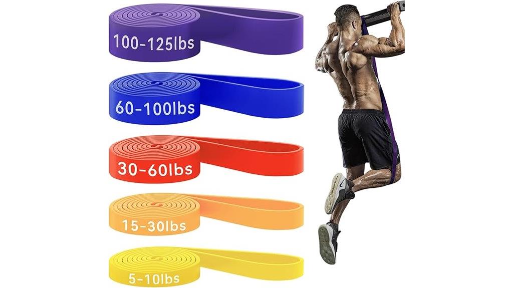 set of five resistance bands