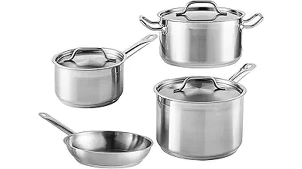 seven piece stainless cookware