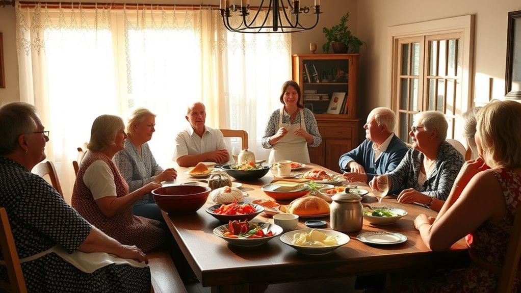 sharing food and resources generously