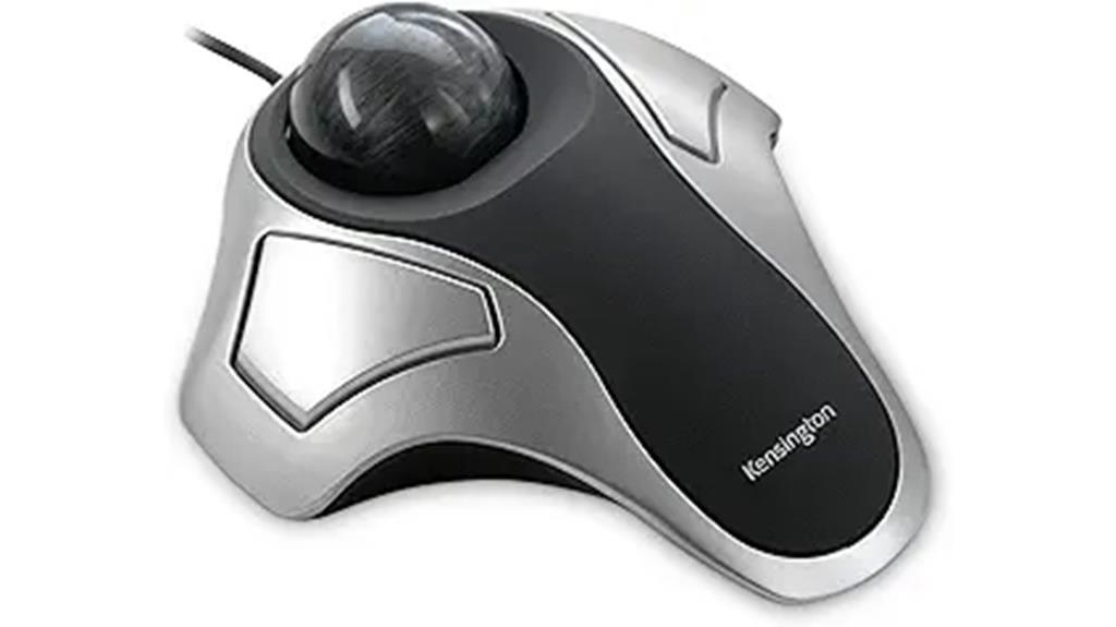 silver and black trackball