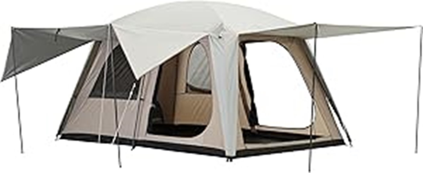spacious four door camping tent
