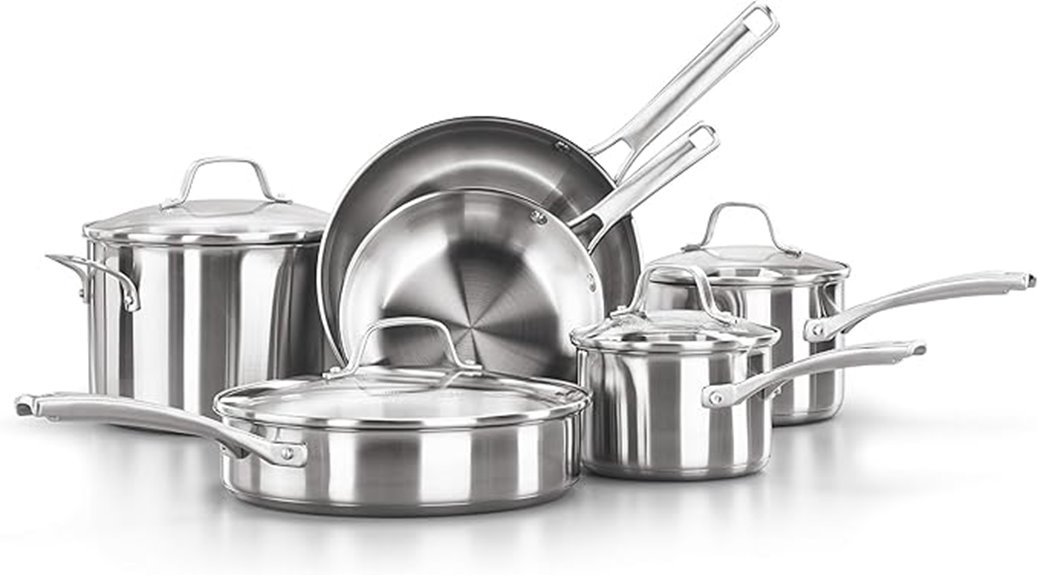 stainless steel 10 piece cookware