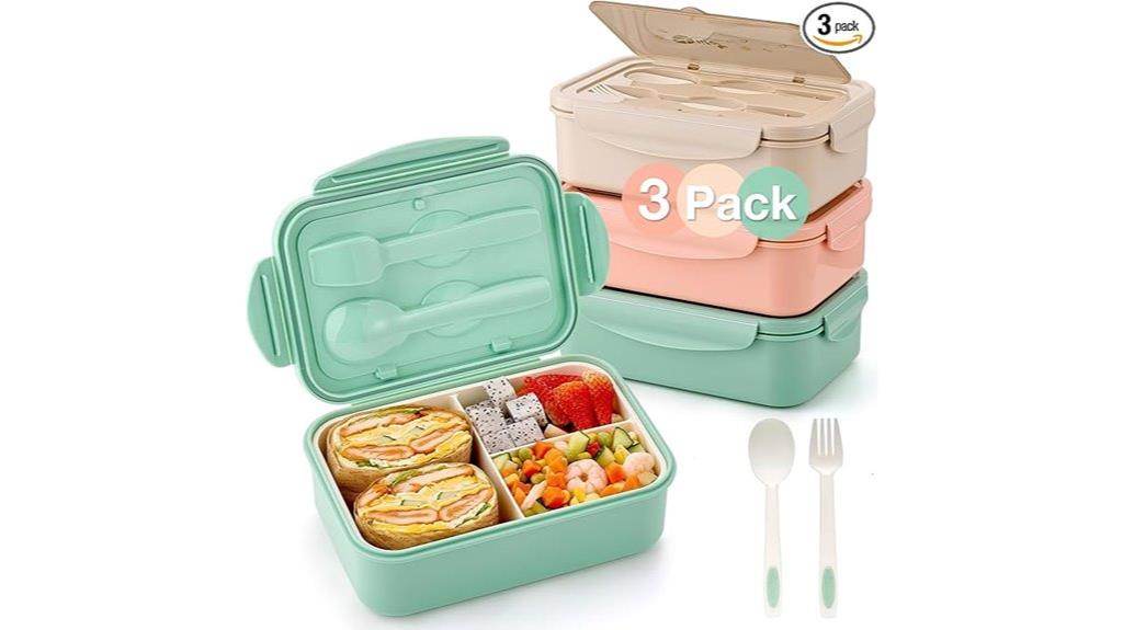 three pack bento containers