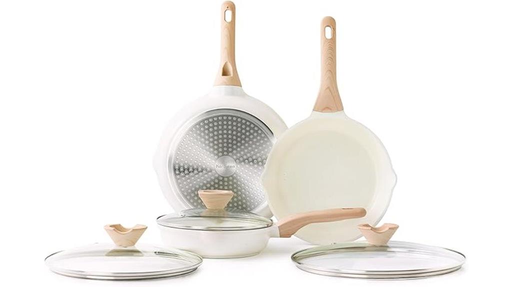 three piece ceramic skillet set