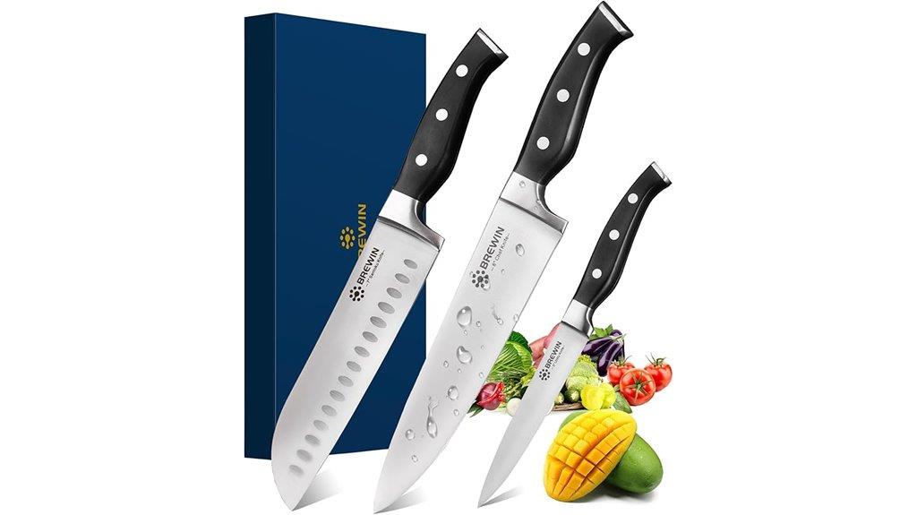 three piece kitchen knife set