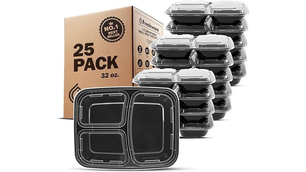 twenty five meal containers
