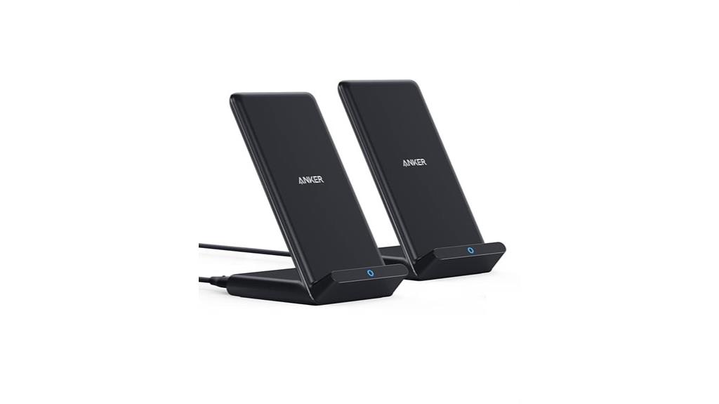 two wireless chargers stand
