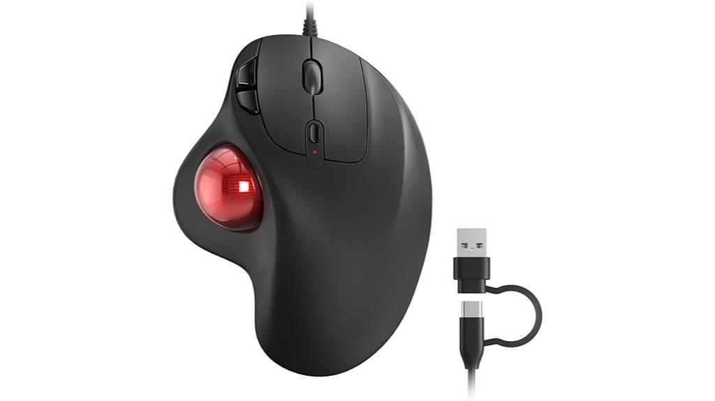 wired ergonomic 2 in 1 mouse