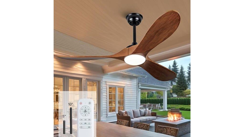 wood blade rustic ceiling fan