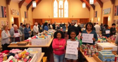 church supports local charities