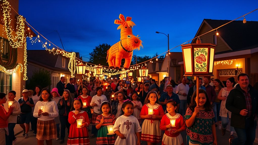 community procession with lights