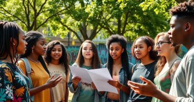 teens engaged in justice