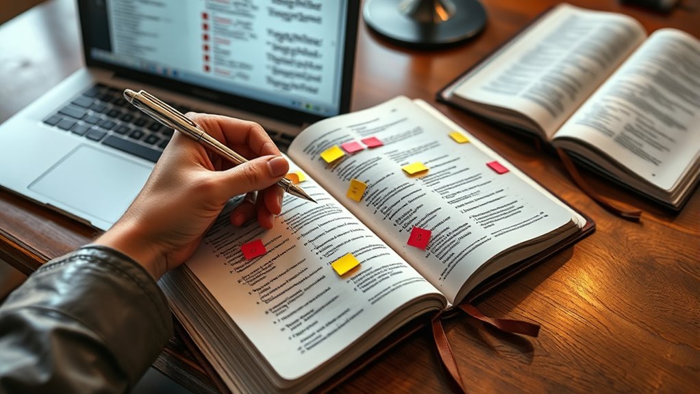 utilize cross references and concordances