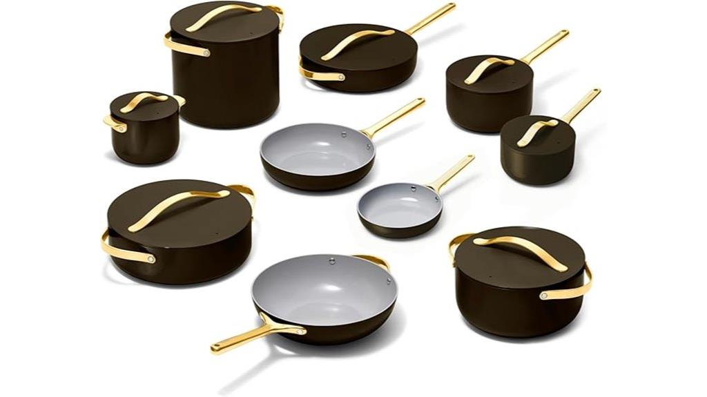 24 piece ceramic cookware set