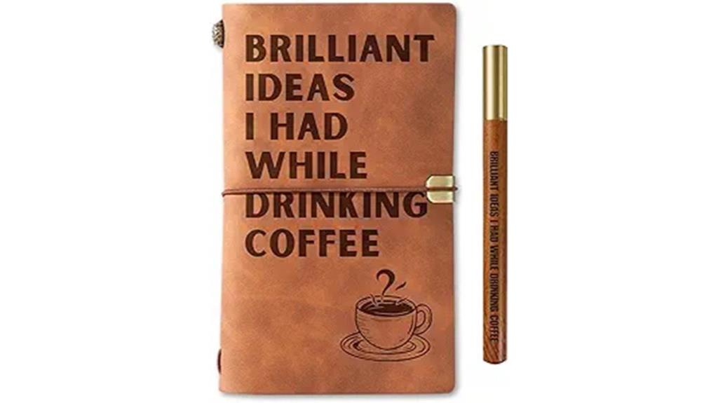 leather journal for coffee enthusiasts