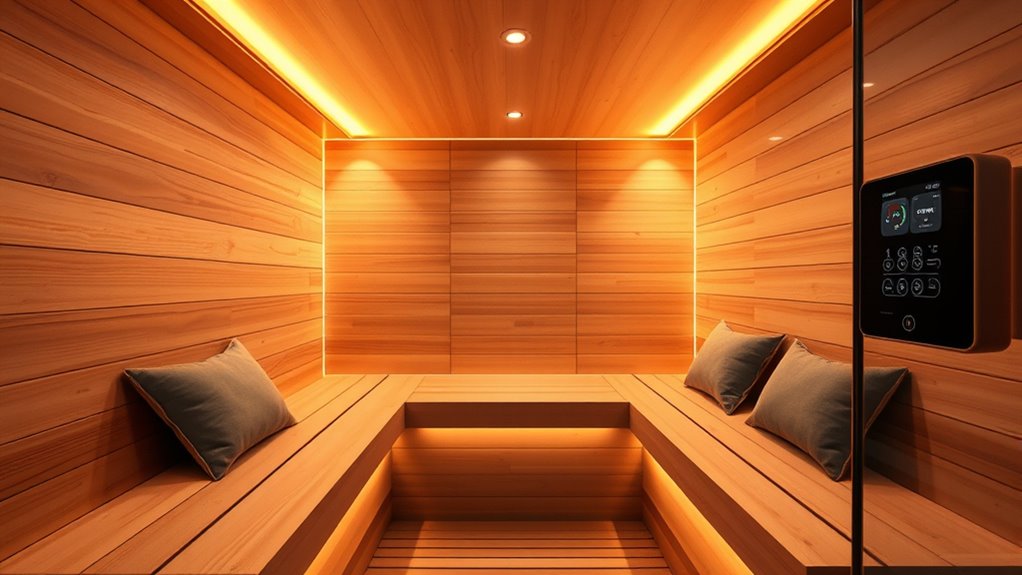 sauna size and features