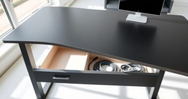 sit stand desks with drawers