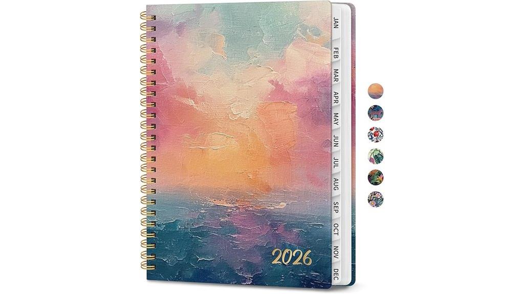 sunset a5 weekly planner