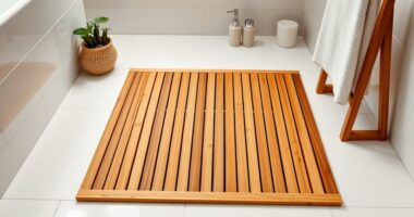 top stylish bamboo bathroom mats