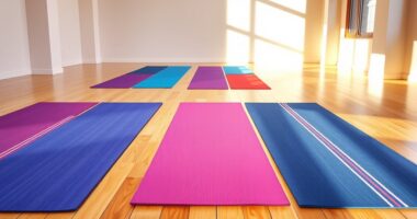 yoga mats with alignment lines