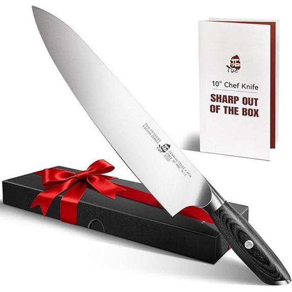 TUO 10-Inch Chef Knife with Pakkawood Handle