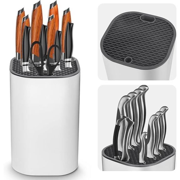 Ninonly Knife Block with Scissors Slot Space-Saving