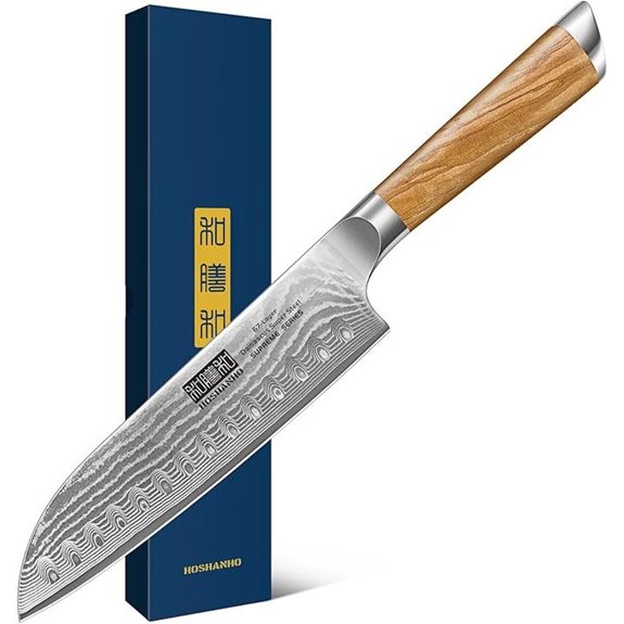 HOSHANHO Damascus Santoku Knife 7 Inch Japanese Steel