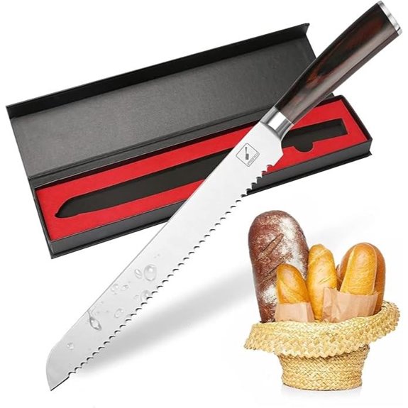 imarku 10-Inch German Stainless Steel Bread Knife
