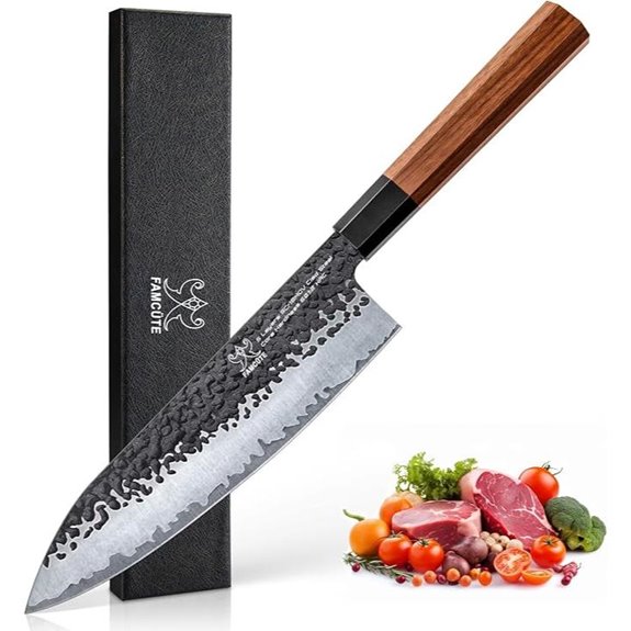 8-Inch Japanese Hand-Forged Chef Knife with Rosewood Handle