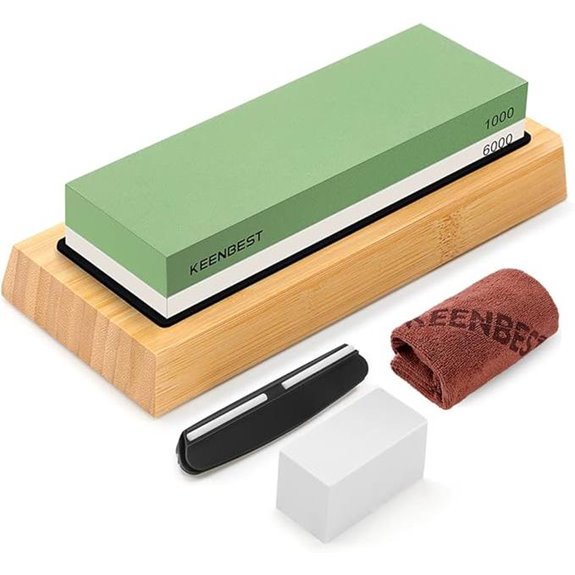 Whetstone Knife Sharpening Kit with Waterstone and Guide